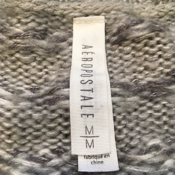 Aeropostale Grey and White Cropped Sweater - Picture 4 of 5